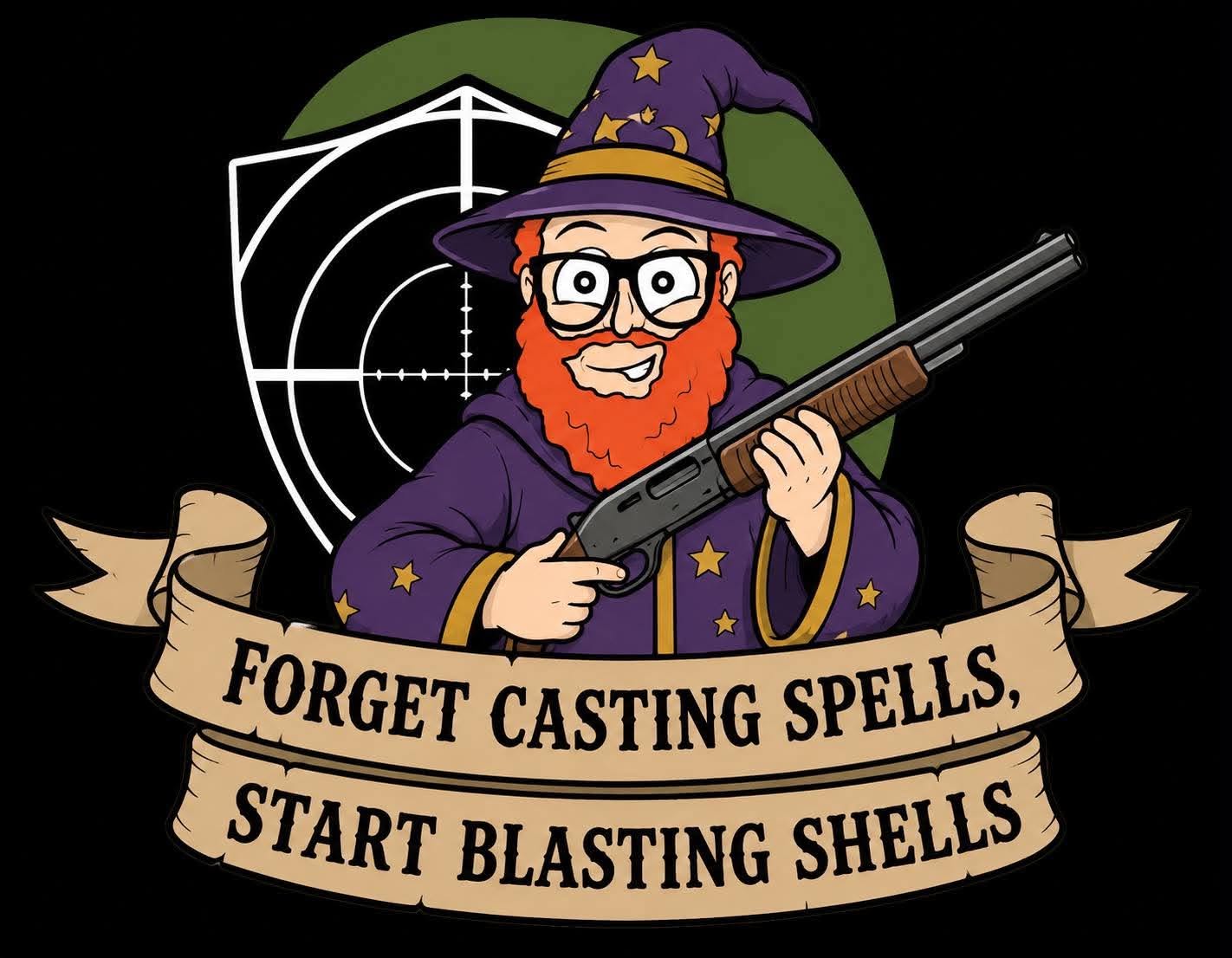Appalachian Guns wizard mascot — forget casting spells, start blasting shells